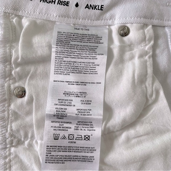 VOLCOM Vol Stone Jeans Paint White, 27 - Picture 10 of 10